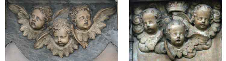 group of 3 cherubs heads